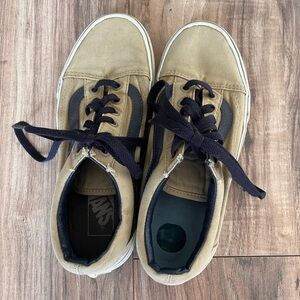 Vans Classic Tan and Black Lace-Up Sneakers